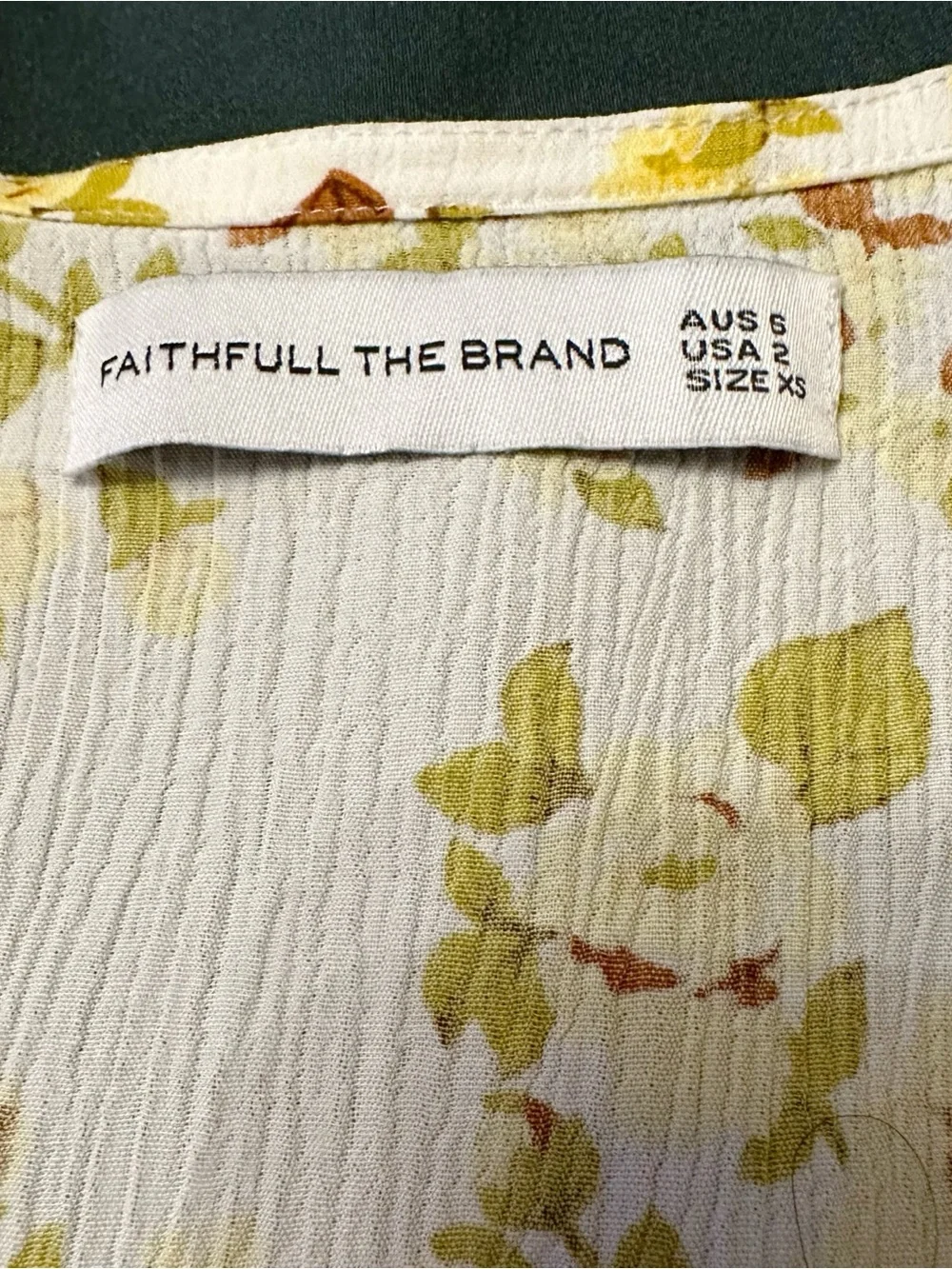 Faithfull the Brand Mali Wrap Top in Off White Goldie Floral Size XS